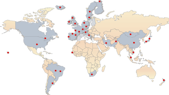Imagemap: Weltkarte (Eine alternative Textnavigation ist verfügbar.)